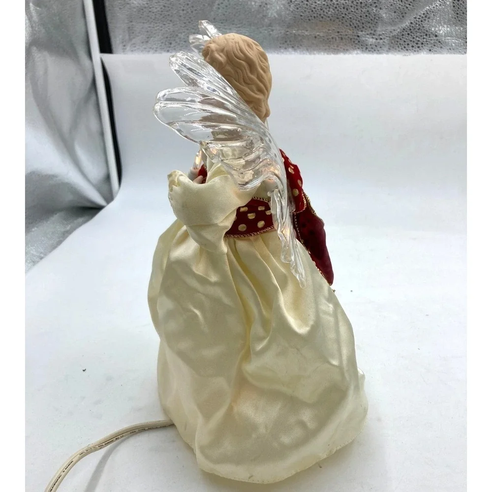 10 Light Animated Porcelain Angel Christmas Tree Top 11